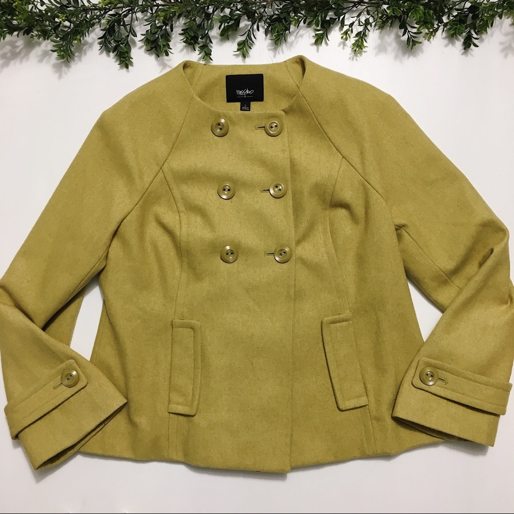 {Mossimo} Wool Blend Peacoat - Yellow/Green